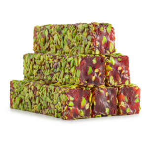 Pomegranate & Pistachio Turkish Delight (Sliced Pistachio Coated)
