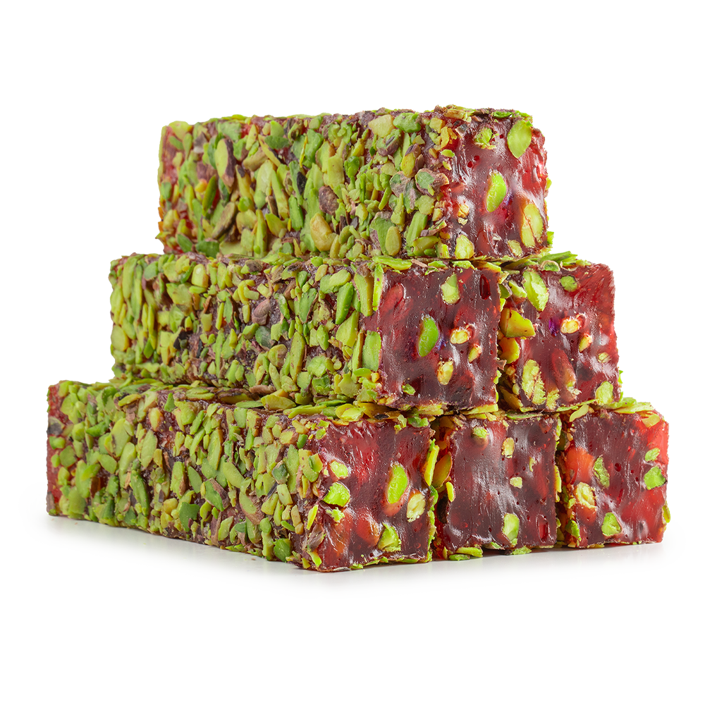 Pomegranate & Pistachio Turkish Delight (Sliced Pistachio Coated)