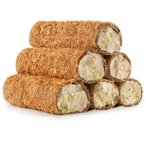 Pistachio Turkish Delight with Kadaif and Caramel